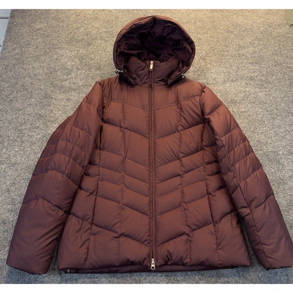 Lands' End Jackets & Blazers - Lands' End Women's Hooded Puffer Jacket Burgundy Size Small 6-8 Winter Coat